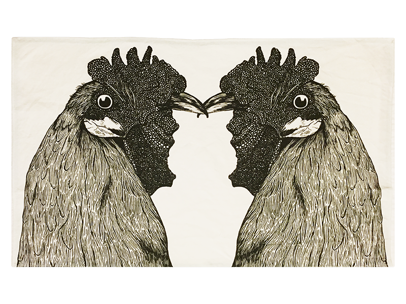 Chickens tea towel